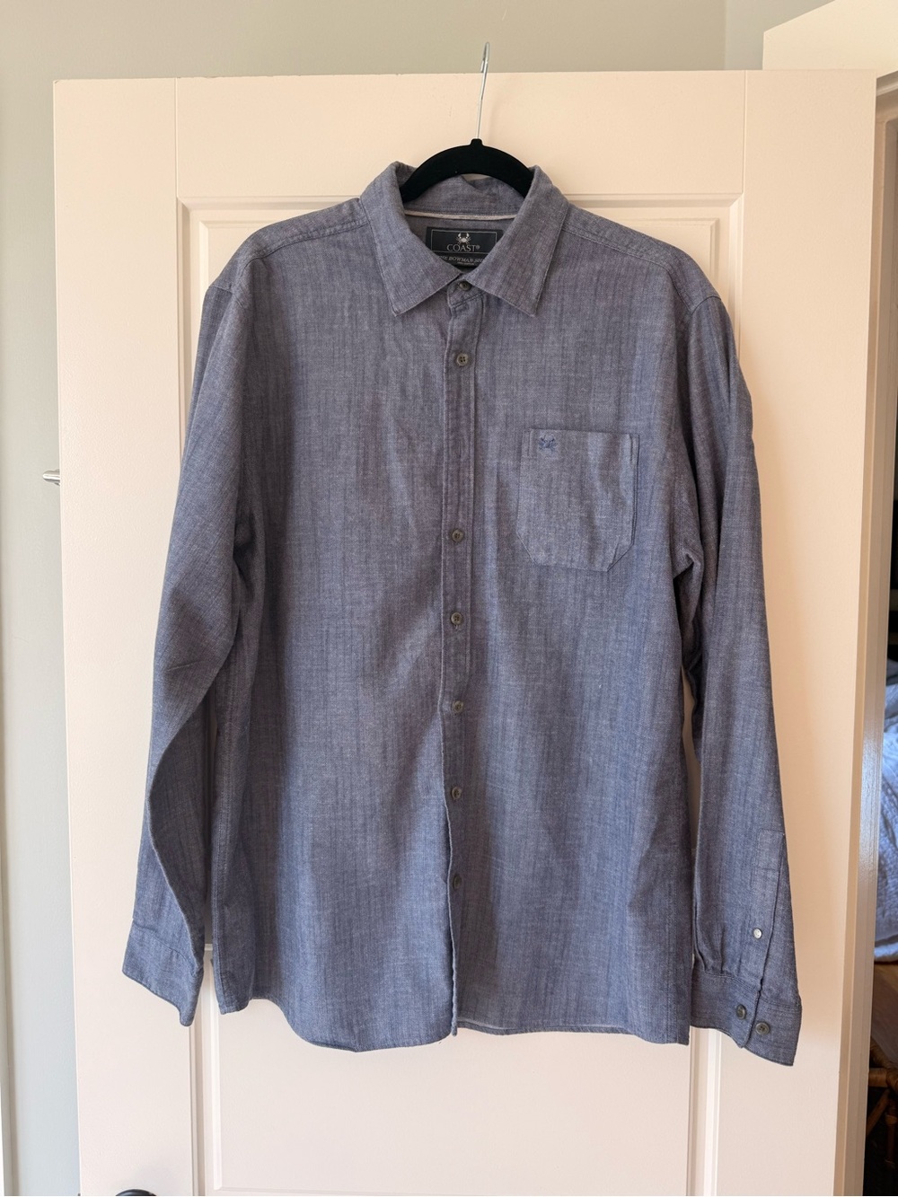 Coast from Palmetto Moon Men's Long Sleeve Casual Button-Down Shirt - Blue Gray